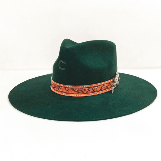 CHARLIE 1 HORSE WHITE SANDS GREEN FELT HAT