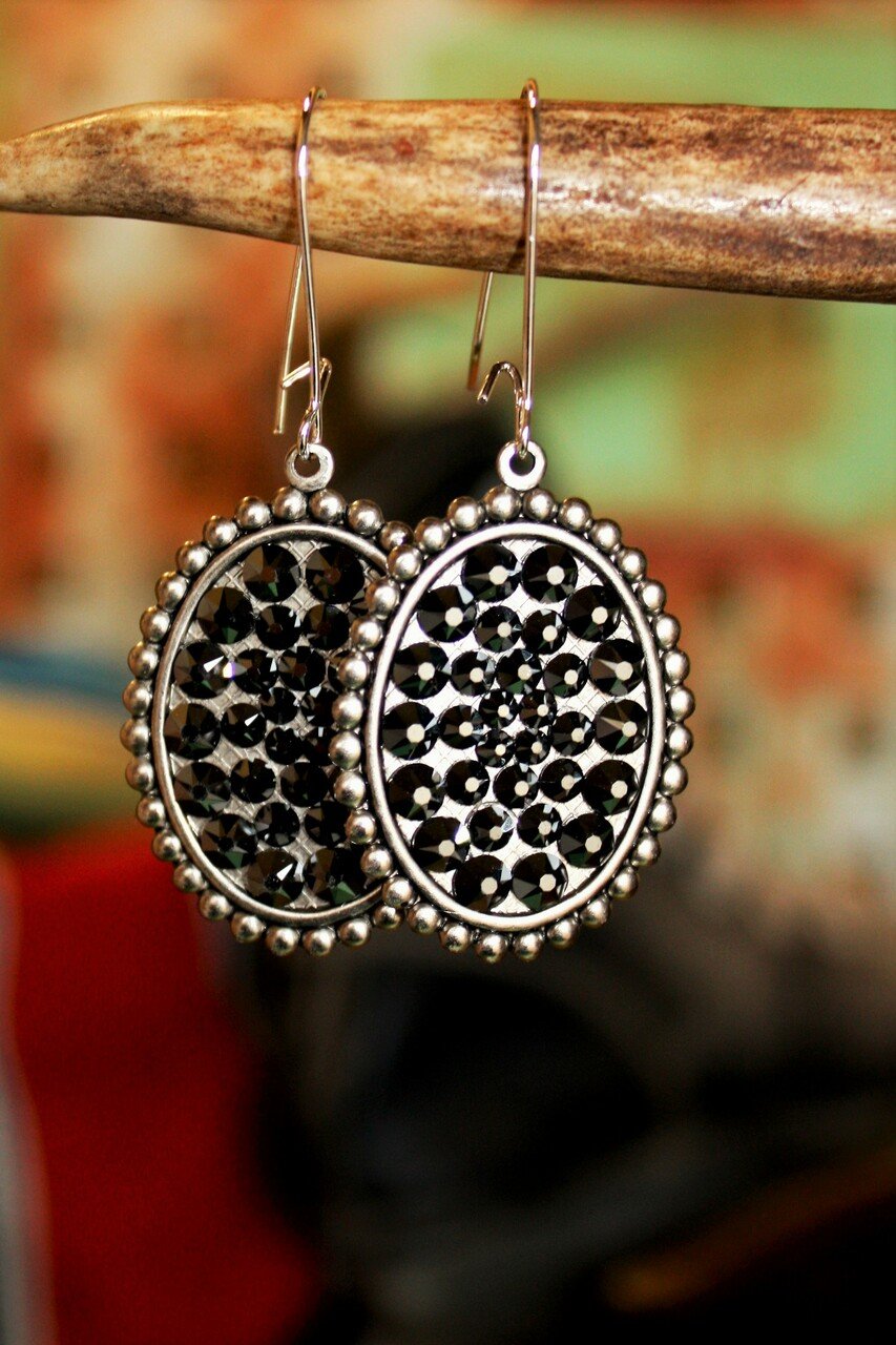 PINK PANACHE SILVER SMALL OVAL FRENCH WIRE EARRINGS - 0SBL