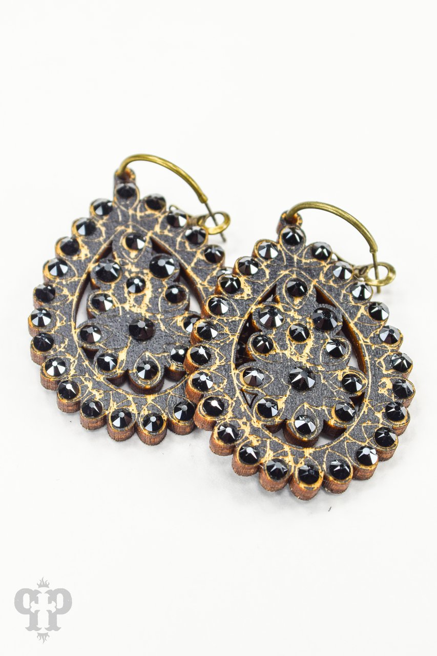 PINK PANACE BLACK SMALL SANTA FE TEARDROP EARRINGS - e4599BLBL