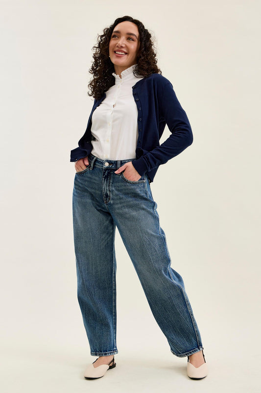 JUDY BLUE PETITE High Waist Rigid Magic MARLOW Arc DK Time Weathered Indigo