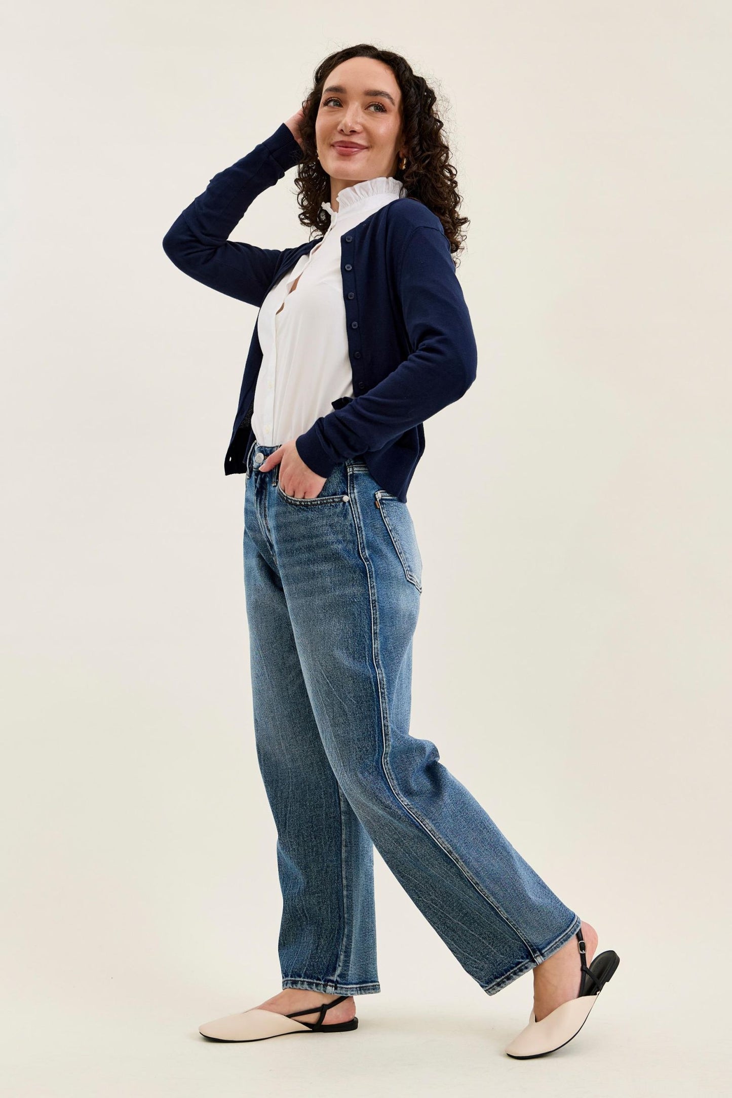 JUDY BLUE PETITE High Waist Rigid Magic MARLOW Arc DK Time Weathered Indigo