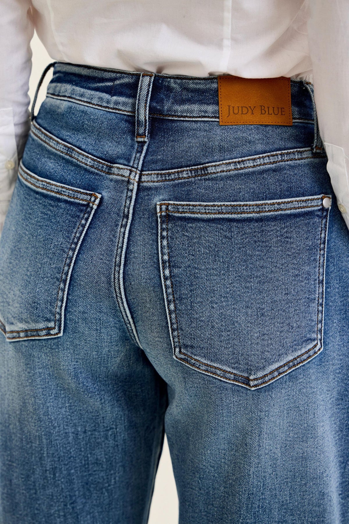 JUDY BLUE PETITE High Waist Rigid Magic MARLOW Arc DK Time Weathered Indigo