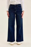 JUDY BLUE PETITE HIGH WAIST LUX RETRO WIDE DARK TWILIGHT BLUE - DARK STONE