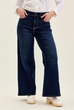 JUDY BLUE PETITE HIGH WAIST LUX RETRO WIDE DARK TWILIGHT BLUE - DARK STONE