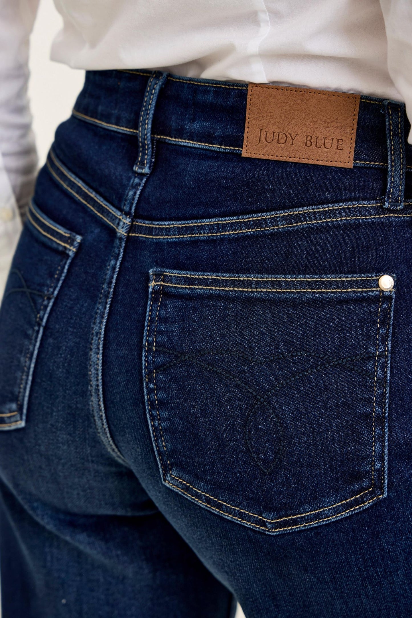 JUDY BLUE PETITE HIGH WAIST LUX RETRO WIDE DARK TWILIGHT BLUE - DARK STONE