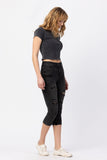 JUDY BLUE HIGH WAIST SKINNY CAPRI - BLACK