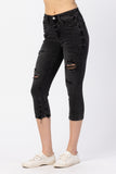 JUDY BLUE HIGH WAIST SKINNY CAPRI - BLACK