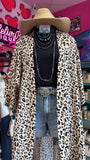LEOPARD PRINT DUSTER - BEIGE