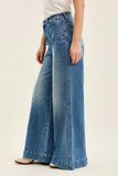 JUDY BLUE HIGH WAIST LIZA PALAZZO SHIELD POCKETS CLASSIC FADE JEANS - REGULAR LENGTH