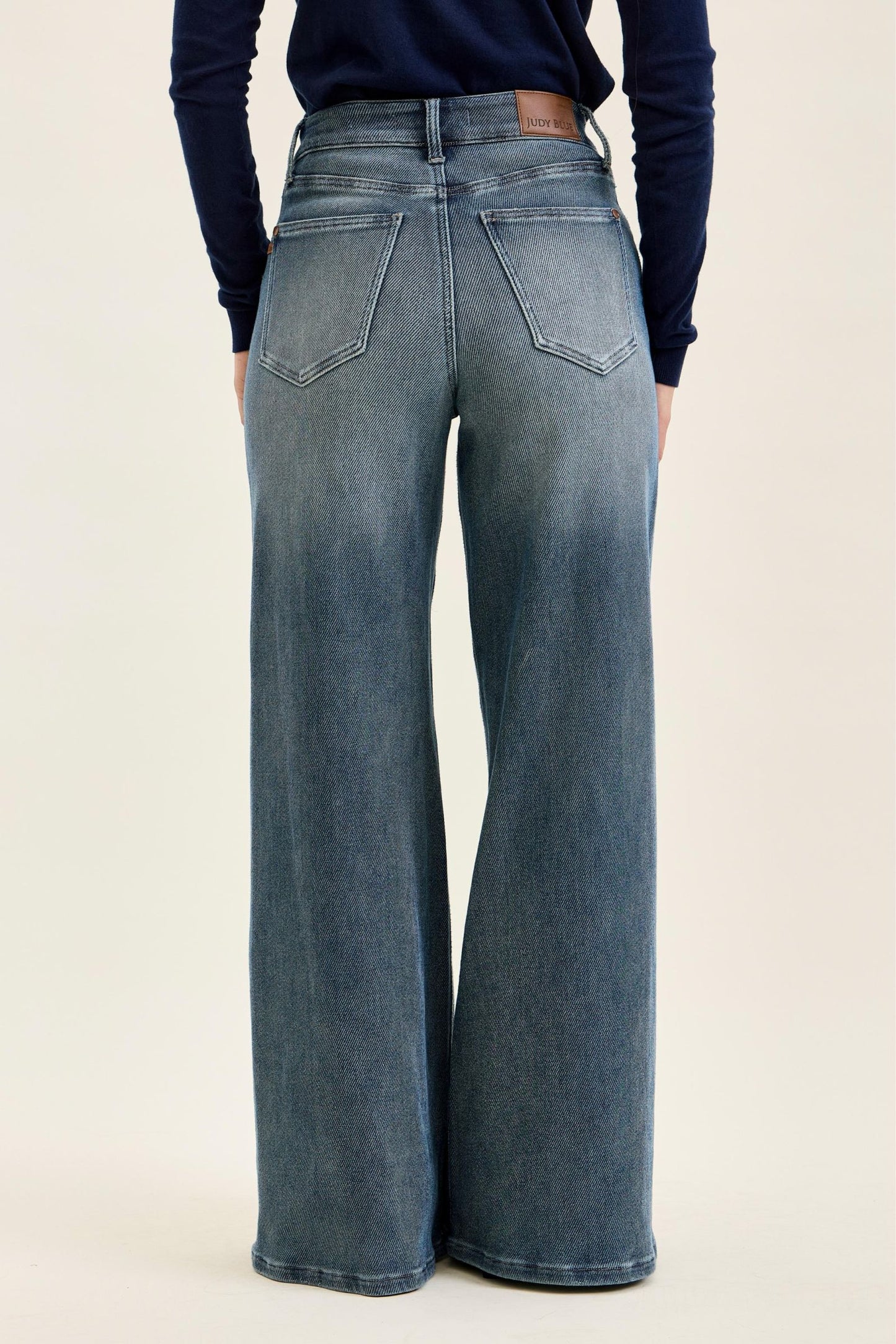 JUDY BLUE HIGH WAIST LIZA Palazzo MD Ocean Fade Blue