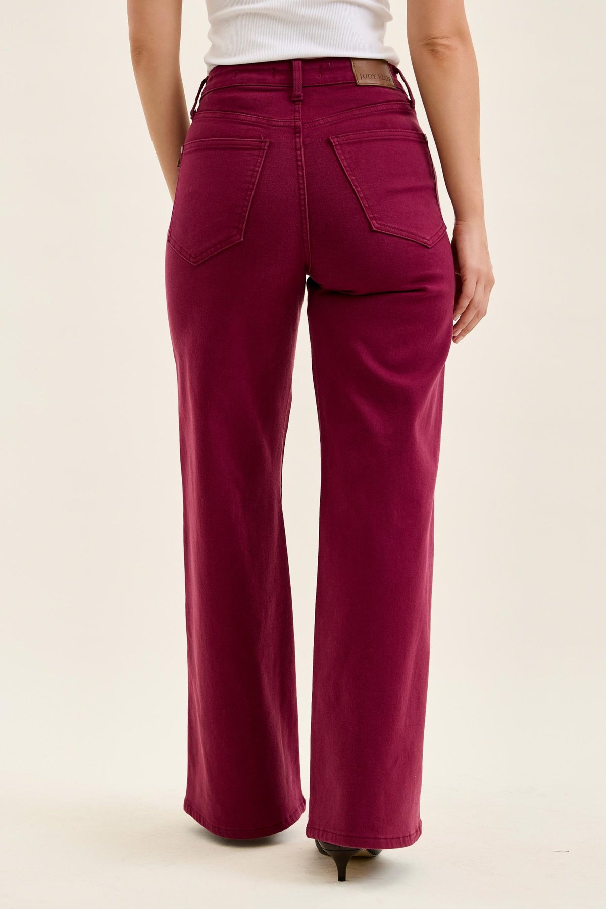 JUDY BLUE HIGH WAIST TUMMY CONTROL LUX RETRO WIDE WAVE POCKETS