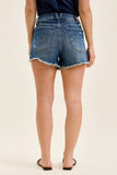 JUDY BLUE HIGH WAIST RIGID MAGIC CUT OFF SHORTS - DARK STONE