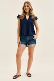 JUDY BLUE HIGH WAIST RIGID MAGIC CUT OFF SHORTS - DARK STONE