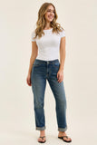 JUDY BLUE MID RISE BOYFRIEND ADJUSTABLE BACK TAB + HOLLYWOOD WAISTBAND - DARK STONE