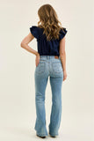 JUDY BLUE MID RISE REGULAR FLARE JEAN - MEDIUM STONE