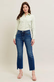 JUDY BLUE HIGH WAIST DARK WASH KICK FLARE JEANS - DARK STONE