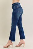 JUDY BLUE HIGH WAIST DARK WASH KICK FLARE JEANS - DARK STONE