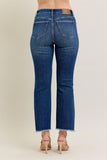 JUDY BLUE HIGH WAIST DARK WASH KICK FLARE JEANS - DARK STONE