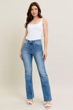 JUDY BLUE CORE HIGH WAIST CLASSIC CONTRAST WASH BOOTCUT JEANS - MEDIUM STONE