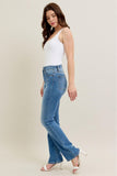 JUDY BLUE CORE HIGH WAIST CLASSIC CONTRAST WASH BOOTCUT JEANS - MEDIUM STONE