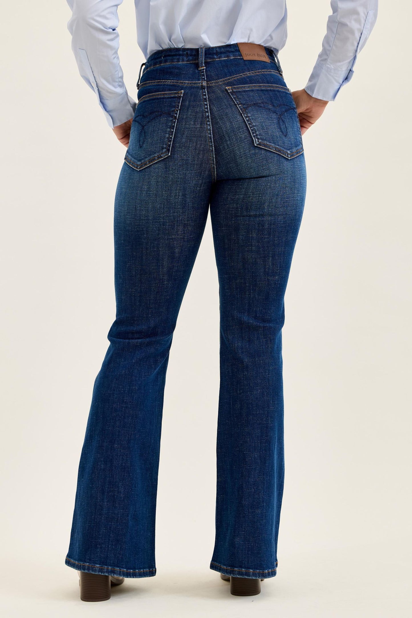 JUDY BLUE HIGH WAIST TUMMY CONTROL CHARLOTTE FLARE JEANS - DARK STONE