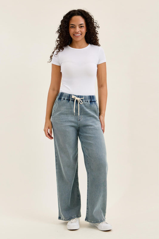 JUDY BLUE HIGH WAIST WILHELMINA BAGGY MEDIUM STONE BLUE