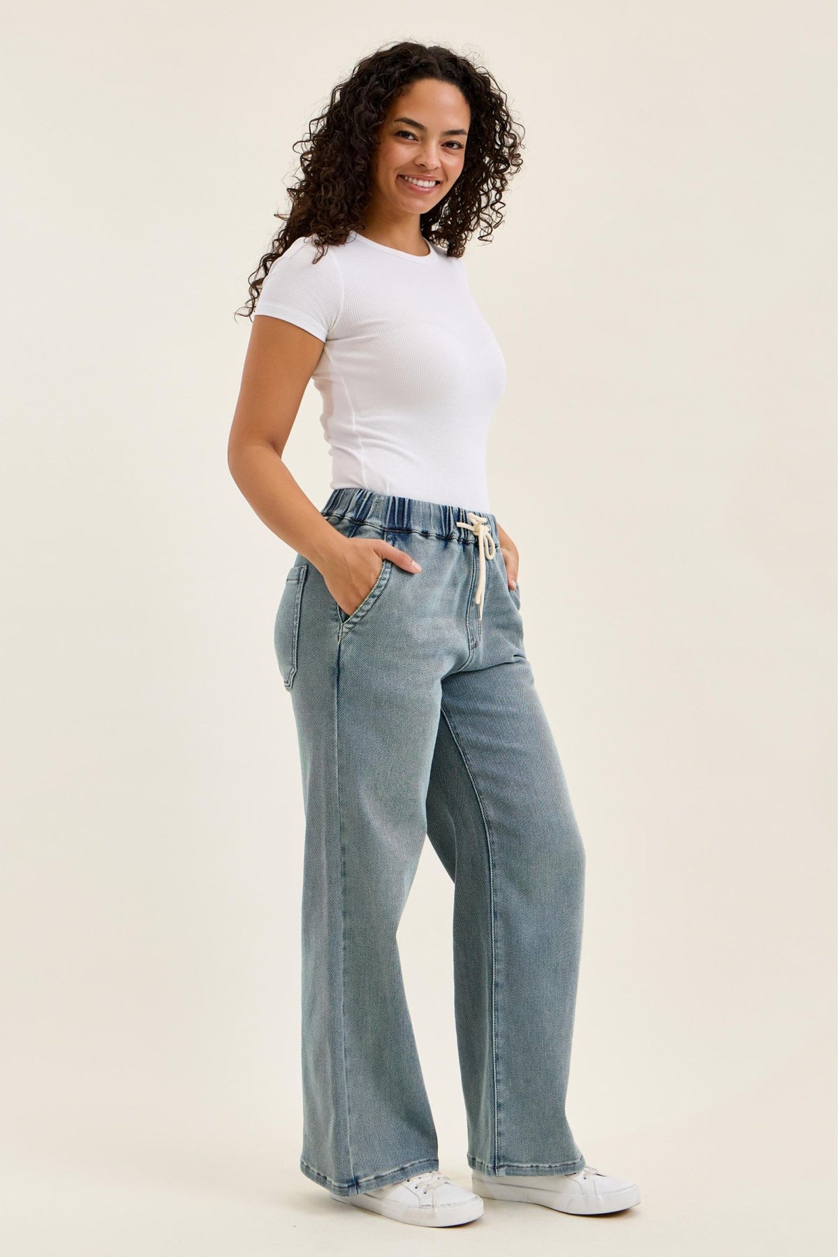 JUDY BLUE HIGH WAIST WILHELMINA BAGGY MEDIUM STONE BLUE