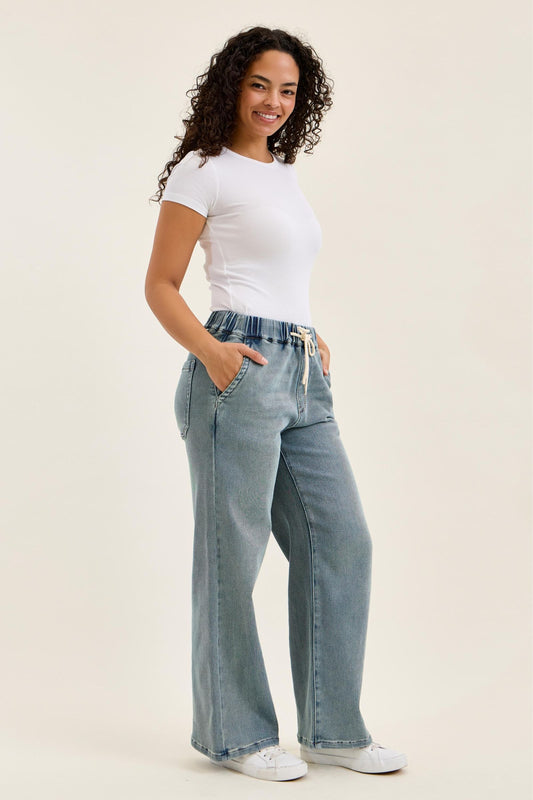 JUDY BLUE HIGH WAIST WILHELMINA BAGGY MEDIUM STONE BLUE