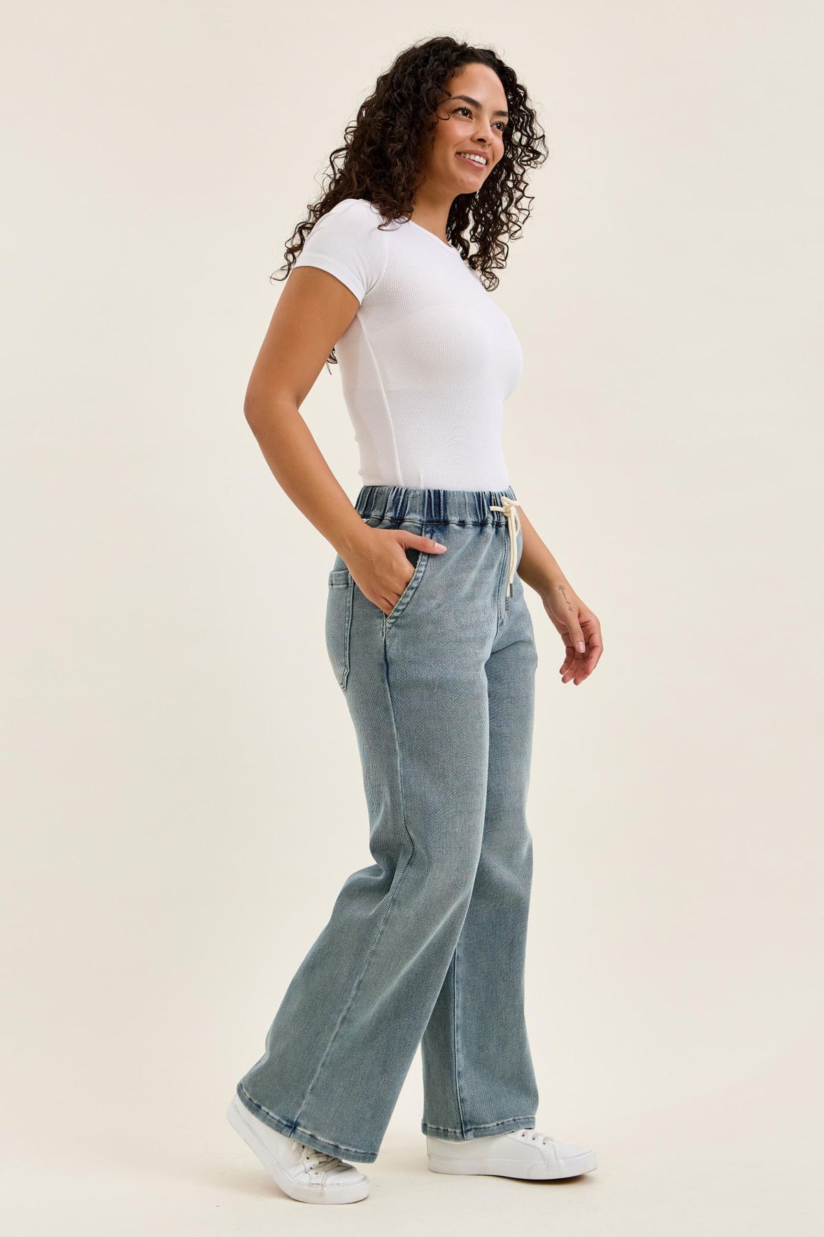 JUDY BLUE HIGH WAIST WILHELMINA BAGGY MEDIUM STONE BLUE