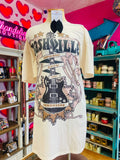 NASHVILLE MUSIC CITY RELAXED FIT DRESS TEE - VANILLA