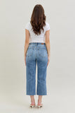 JUDY BLUE HIGH WAIST DESTROY CROP WIDE LEG JEAN - LIGHT STONE