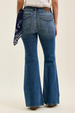 JUDY BLUE MID RISE JAQUELINE FLARE WITH TRIPLE NEED BACK POCKETS + BANDANA LOOP