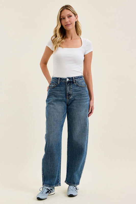 JUDY BLUE REGULAR High Waist Rigid Magic MARLOW Arc DK Time Weathered Indigo