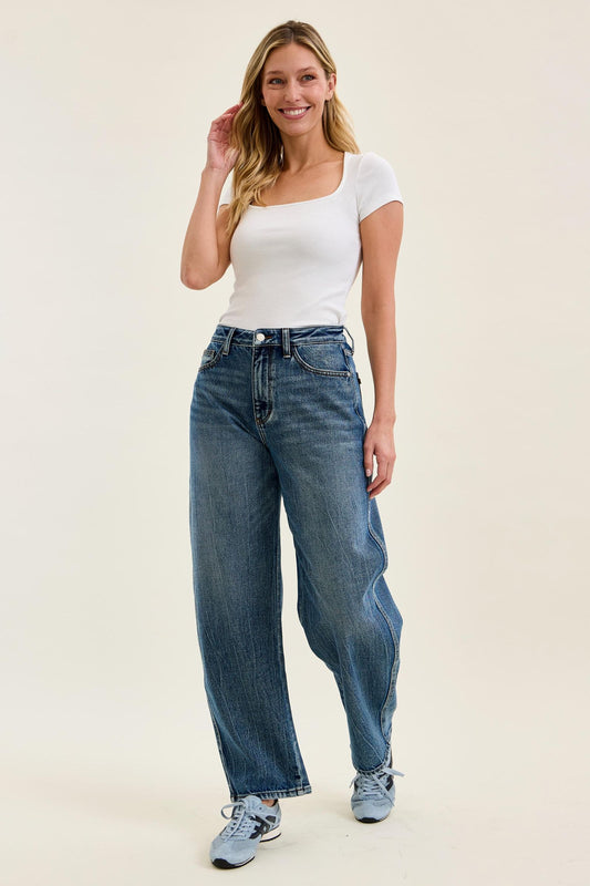 JUDY BLUE REGULAR High Waist Rigid Magic MARLOW Arc DK Time Weathered Indigo