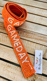 BEADED GAME DAY PURSE STRAP - ORANGE AND WHITE