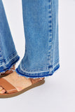 JUDY BLUE MID RISE DESTROY & RELEASED HEM BOOTCUT JEAN - MEDIUM STONE