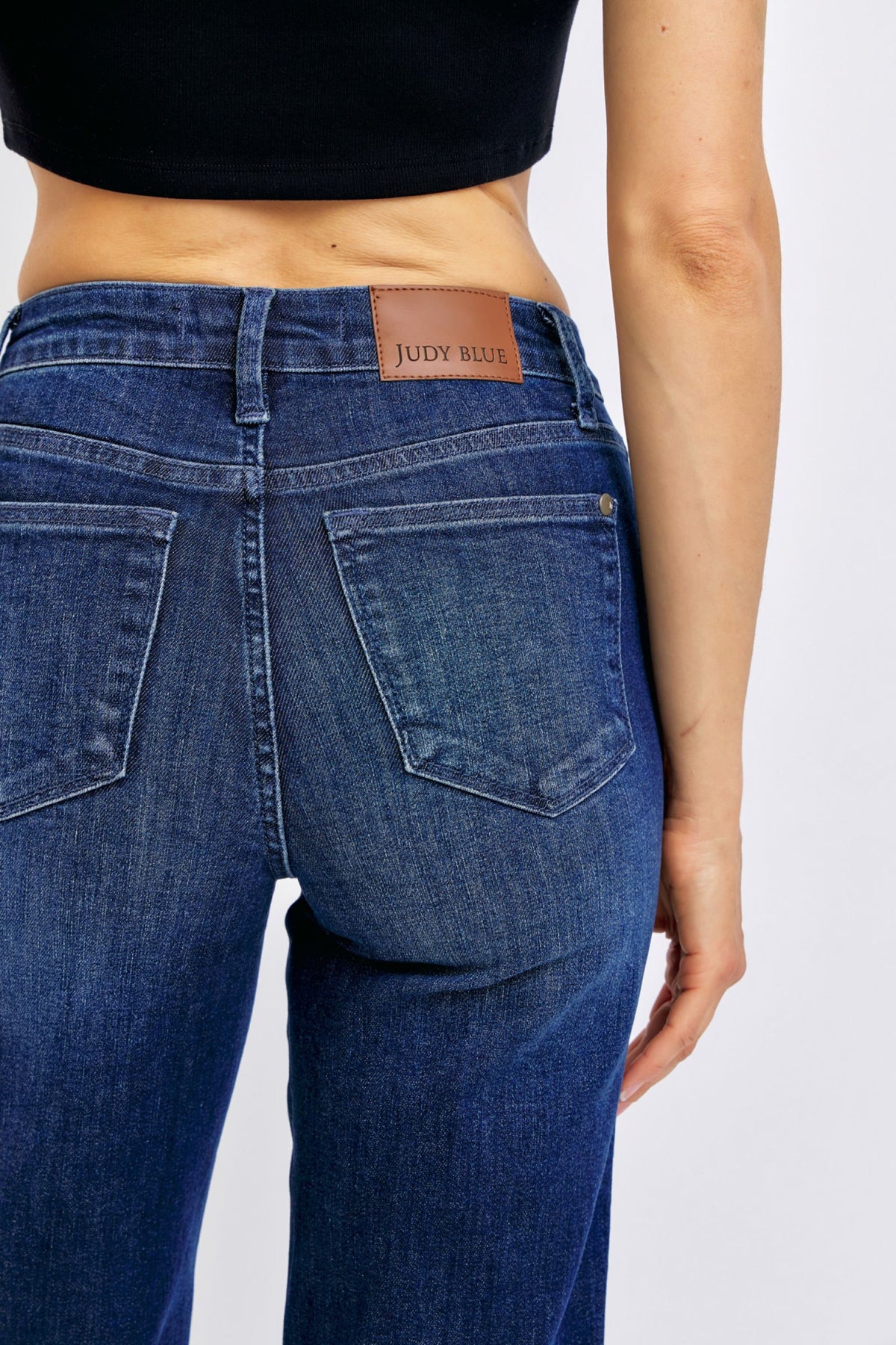 JUDY BLUE REGULAR MID RISE TUMMY CONTROL CLASSIC STRAIGHT JEAN - DARK STONE