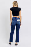 JUDY BLUE HIGH WAIST RIGID MAGIC HEAVY DESTROY STRAIGHT JEAN - DARK STONE