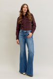 JUDY BLUE MID RISE JACQUELINE NEW FLARE DOUBLE ANGULAR SEAM - MEDIUM STONE