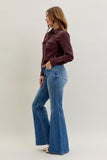 JUDY BLUE MID RISE JACQUELINE NEW FLARE DOUBLE ANGULAR SEAM - MEDIUM STONE