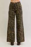 JUDY BLUE HIGH WAIST WIDE LEG PANT - LEOPARD PRINT