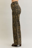 JUDY BLUE HIGH WAIST WIDE LEG PANT - LEOPARD PRINT