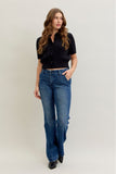 JUDY BLUE MID RISE TROUSER BOOTCUT TUMMY CONTROL & WELT POCKETS - DARK STONE