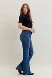 JUDY BLUE MID RISE TROUSER BOOTCUT TUMMY CONTROL & WELT POCKETS - DARK STONE