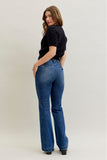 JUDY BLUE MID RISE TROUSER BOOTCUT TUMMY CONTROL & WELT POCKETS - DARK STONE