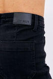 JUDY BLUE HIGH WAIST PATCH POCKET STRAIGHT JEAN - BLACK