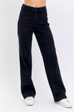 JUDY BLUE HIGH WAIST PATCH POCKET STRAIGHT JEAN - BLACK