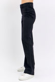 JUDY BLUE HIGH WAIST PATCH POCKET STRAIGHT JEAN - BLACK