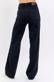 JUDY BLUE HIGH WAIST PATCH POCKET STRAIGHT JEAN - BLACK