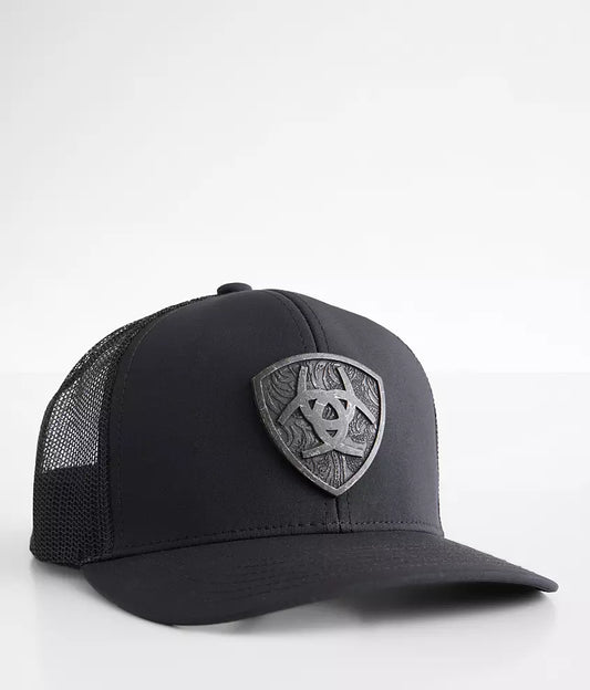ARIAT MENS METAL ARIAT SHIELD CAP - BLACK